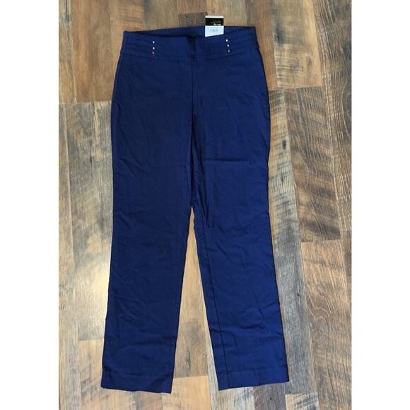 JM Collection Intrepid Blue Size S Comfort Pull-on Tummy Control Slim LegPants. - Picture 3 of 7